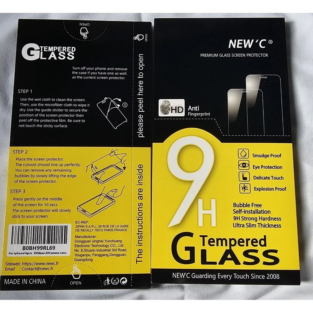 30 Packs New C 9Hardness Tempered Glass Apple iphone 14 Pro Screen Protector